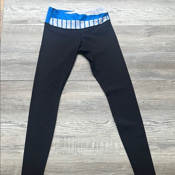 lululemon athletica Pants - Lululemon Leggings with Blue Waistband Sizes 4